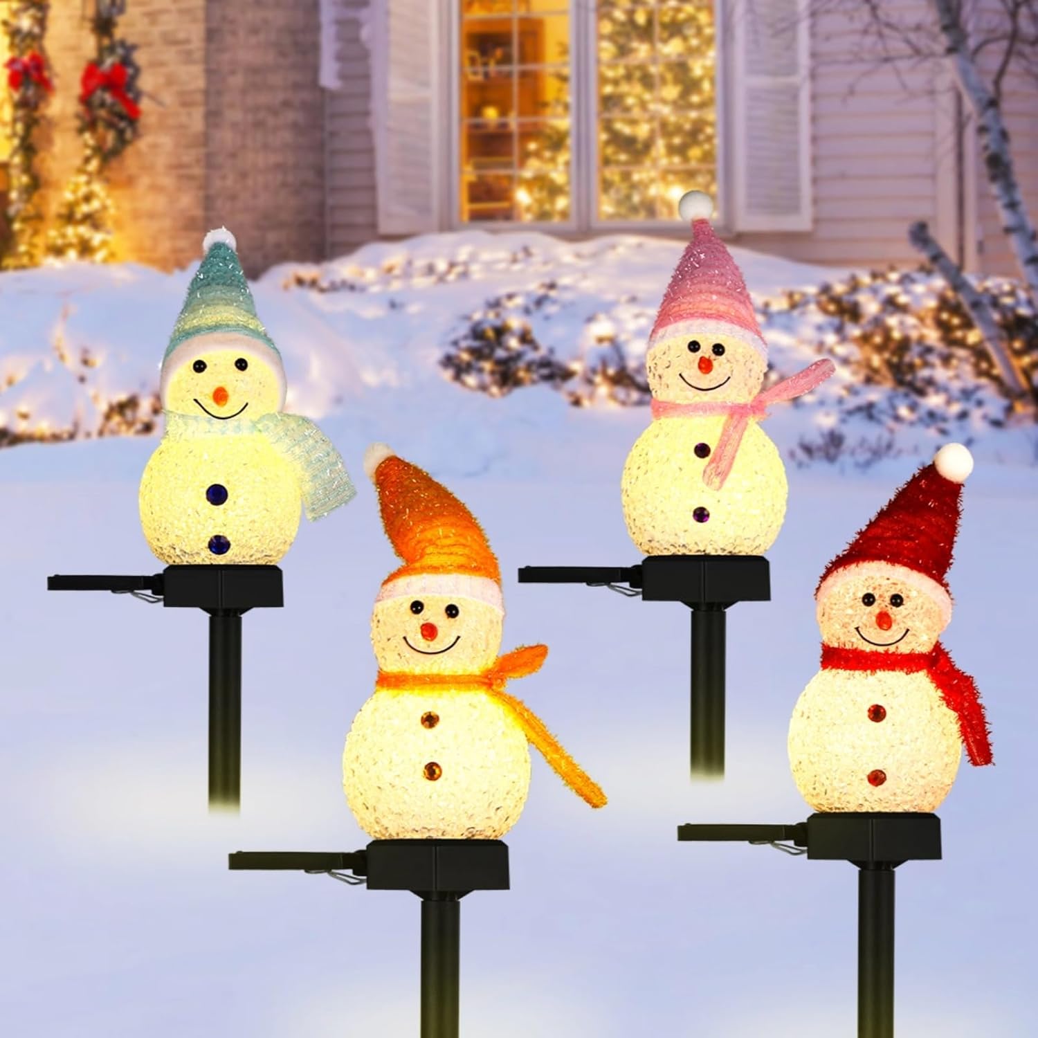 Outdoor Power For Christmas Lights - LED Snowman Solar Garden Light Outdoor