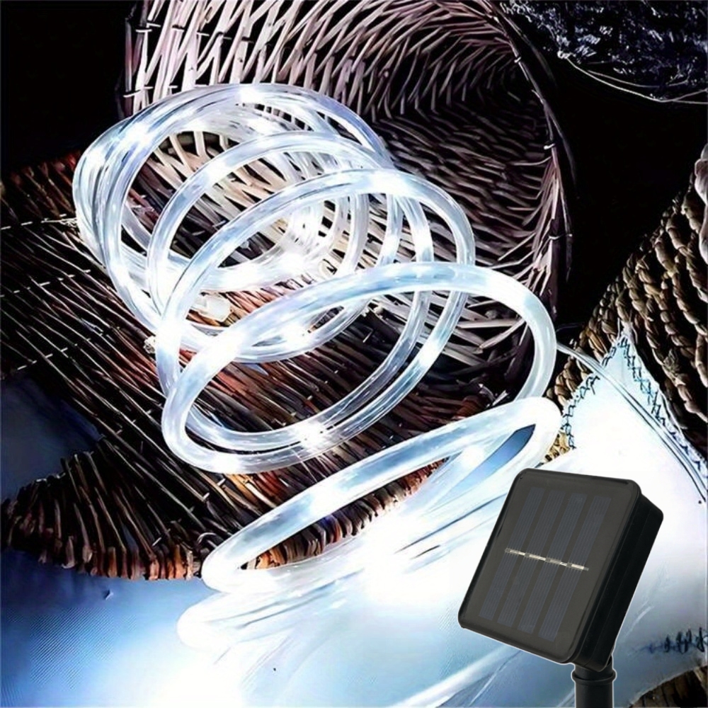 Outdoor Power For Christmas Lights - LED Solar Strip Rope Tube Fairy