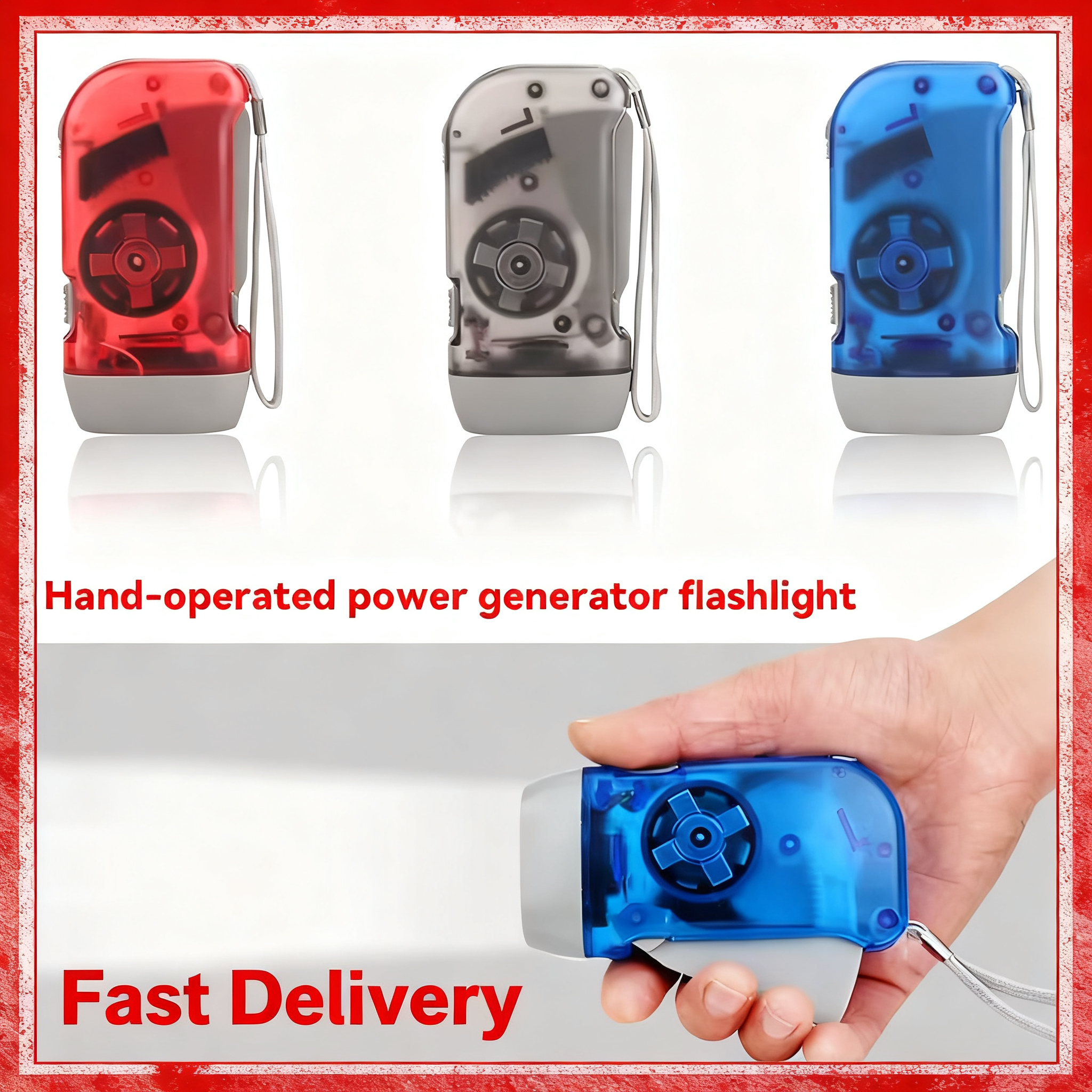 Outdoor Power Usa - 1/3pcs Mini Flashlight Hand Pressure Rechargeable