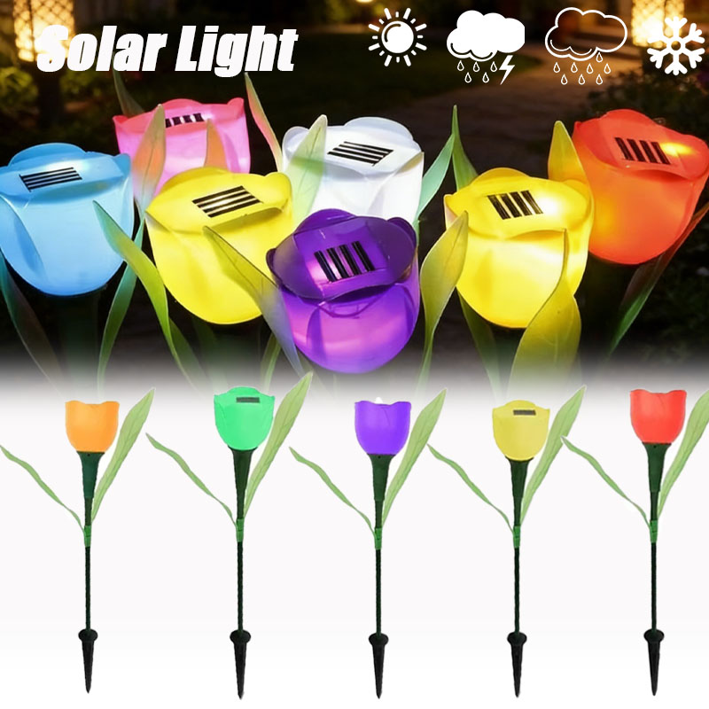 Outdoor Yard Power Stake - 1-10PCS Solar Powered Tulip Ground Stake