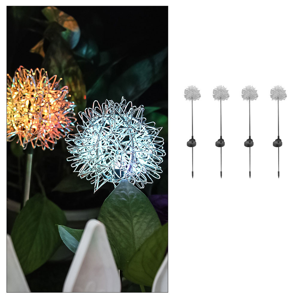 Outdoor Yard Power Stake - 4Pcs LED Solar Powered Dandelion Garden
