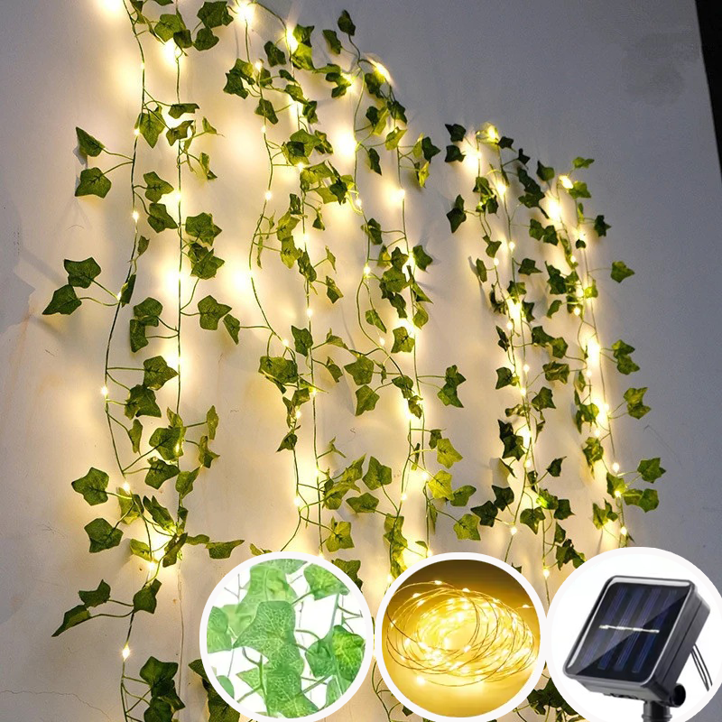 Outdoor Power For Christmas Lights - 50/100 LED Solar Powered Artificial Ivy