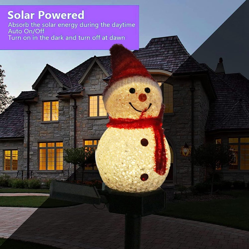 LED Snowman Solar Garden Light - Outdoor Yard Power Stake reseña y precio
