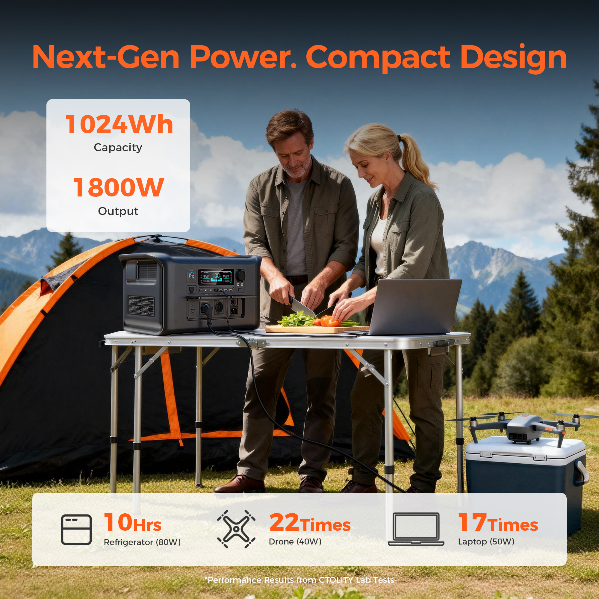 CTOLITY 1800W Portable Power S - Outdoor Power Station reseña y precio