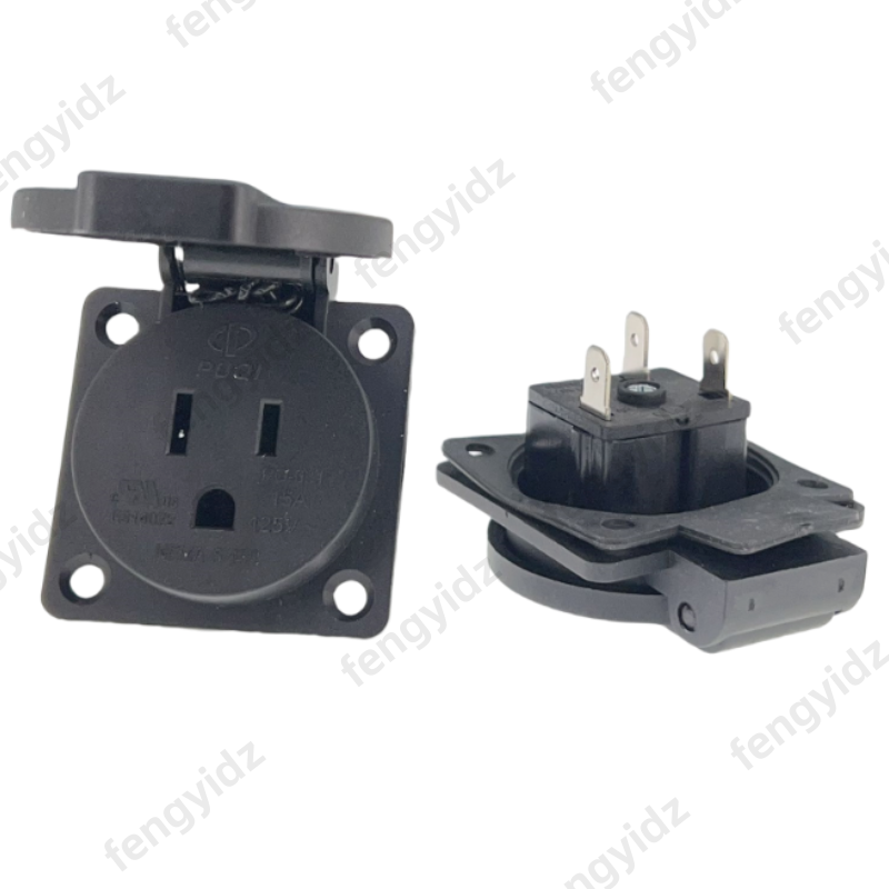 Black 125V 15A 20A IP44 CE Ame - Outdoor Power Inlet Box reseña y precio