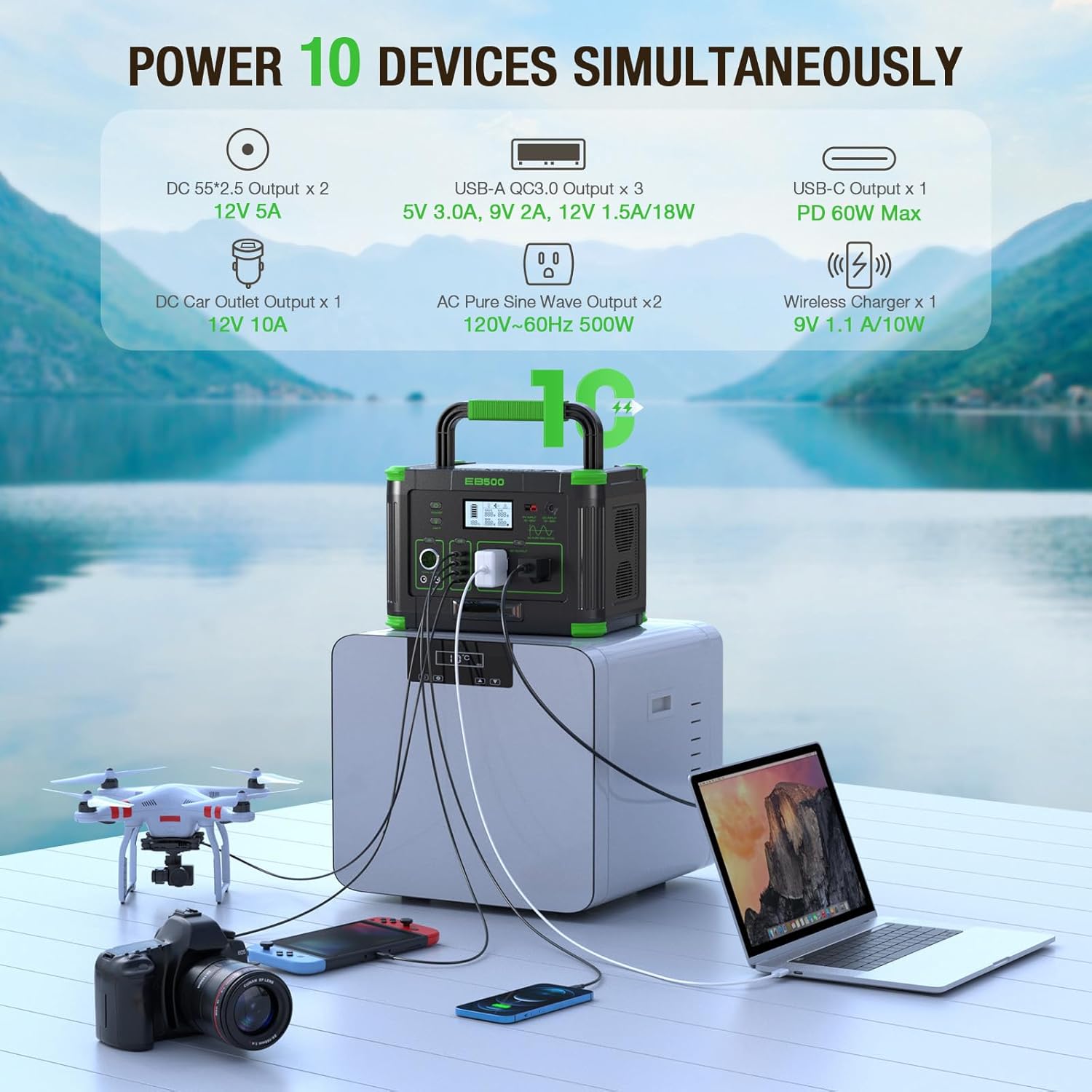 500W Portable Power Station, 5 - Outdoor Power House reseña y precio