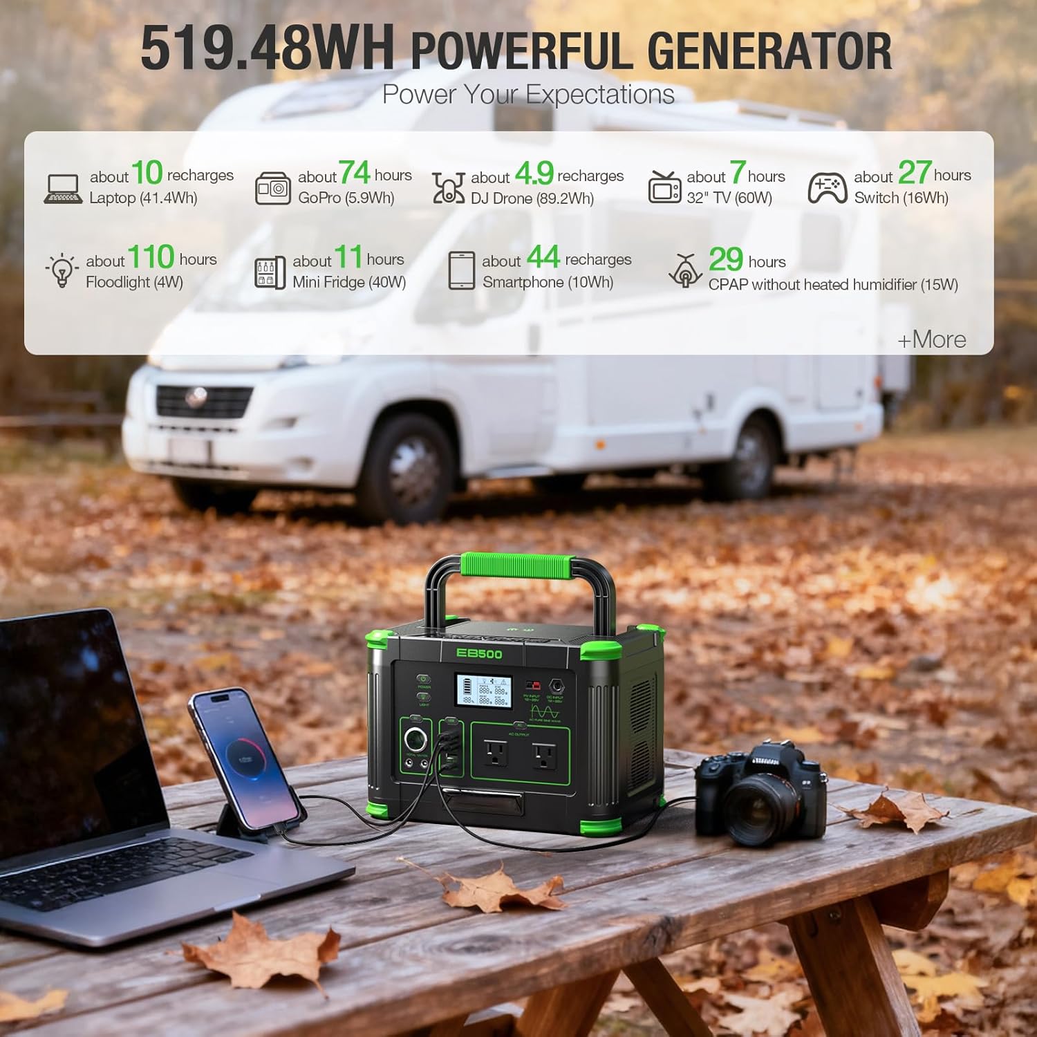 500W Portable Power Station, 5 - Outdoor Power House reseña y precio
