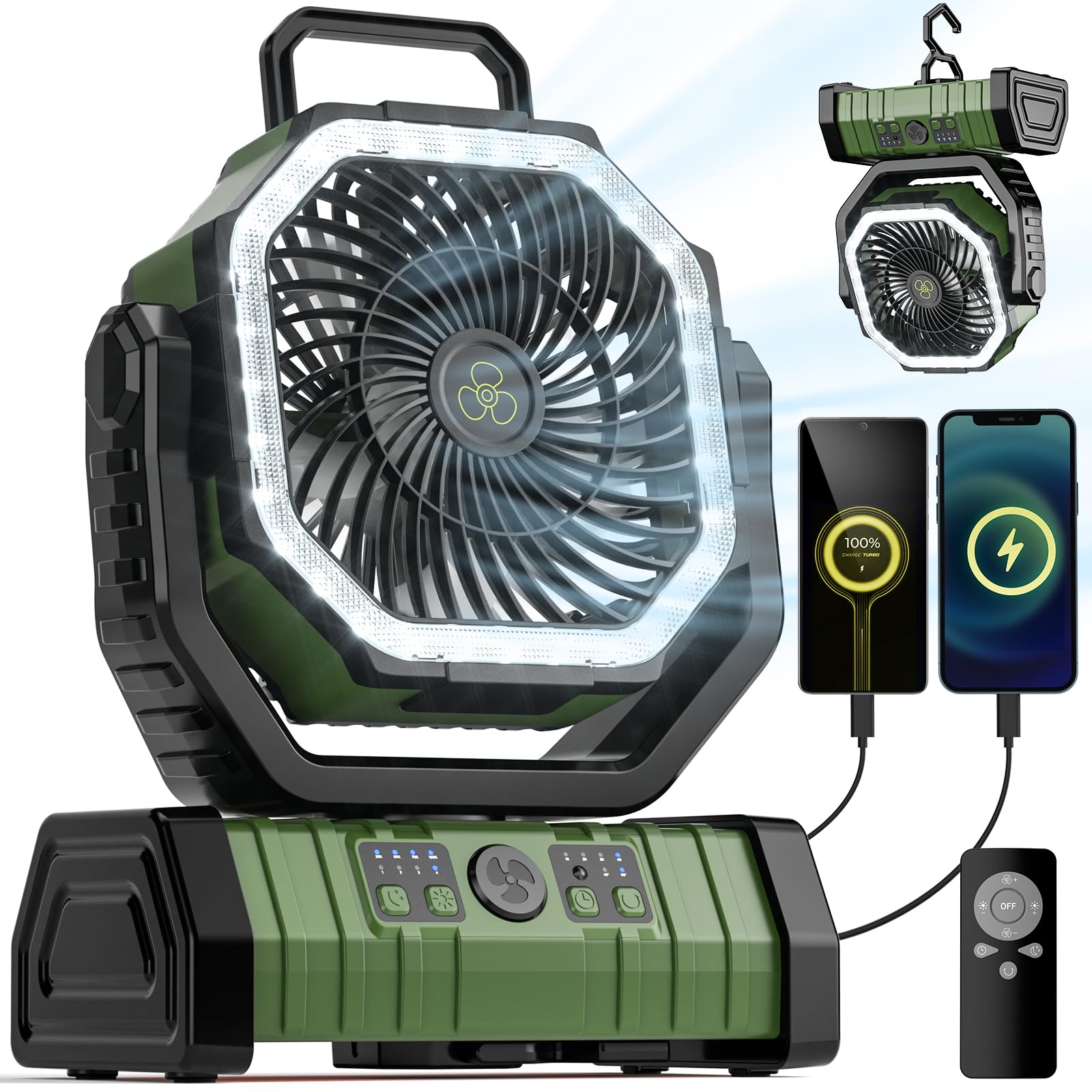 Camping Fan 20000mAh Battery P - Outdoor Power Usa reseña y precio