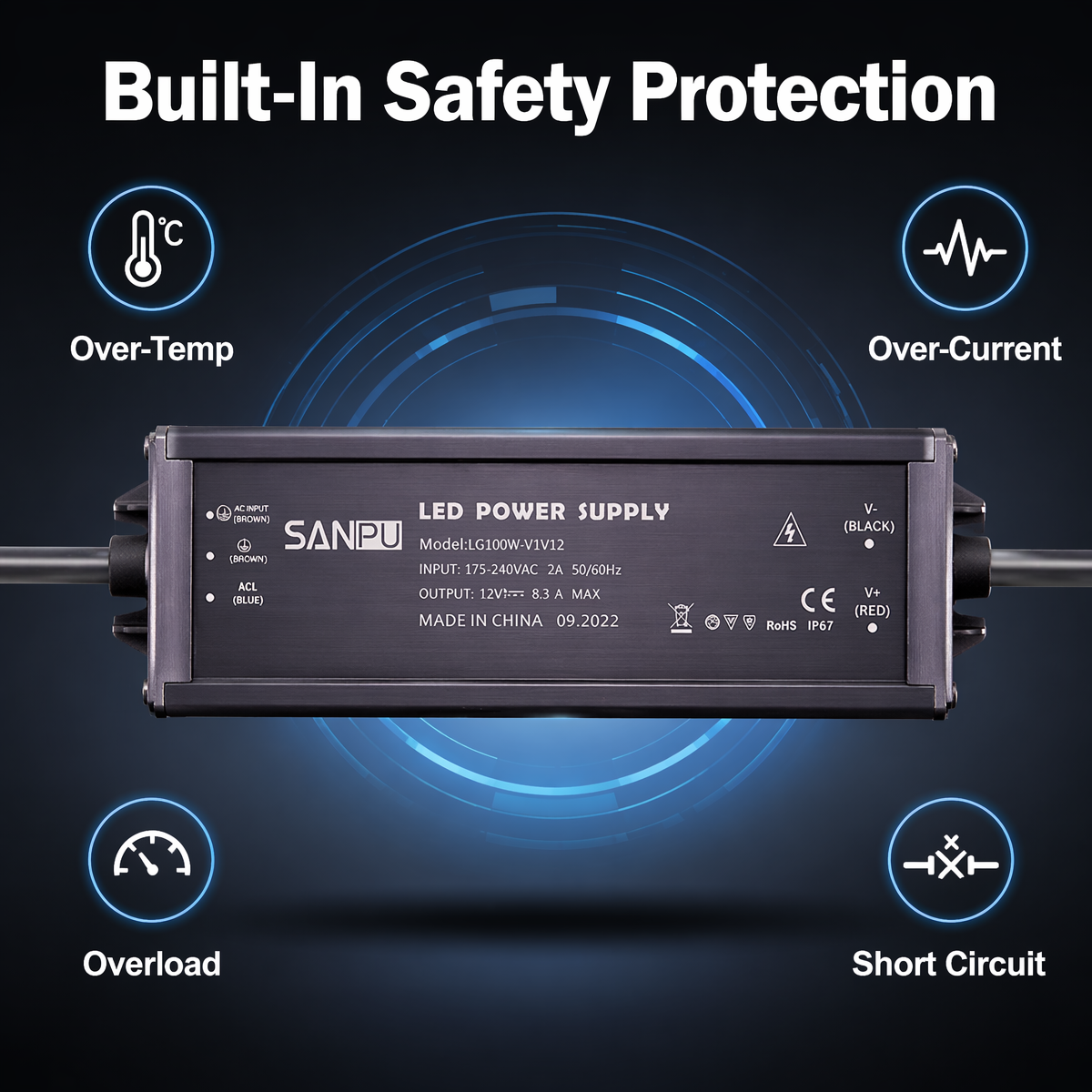 Ultra-Thin IP67 Waterproof Pow - Outdoor Power Transformer reseña y precio