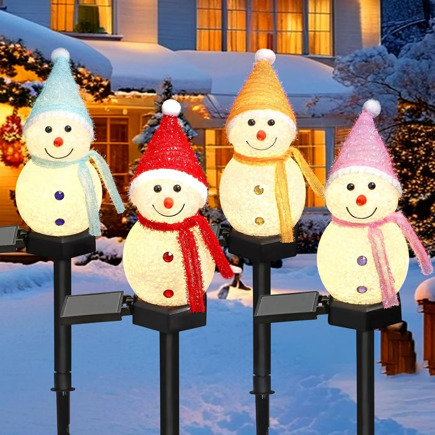 LED Snowman Solar Garden Light - Outdoor Power For Christmas Lights reseña y precio