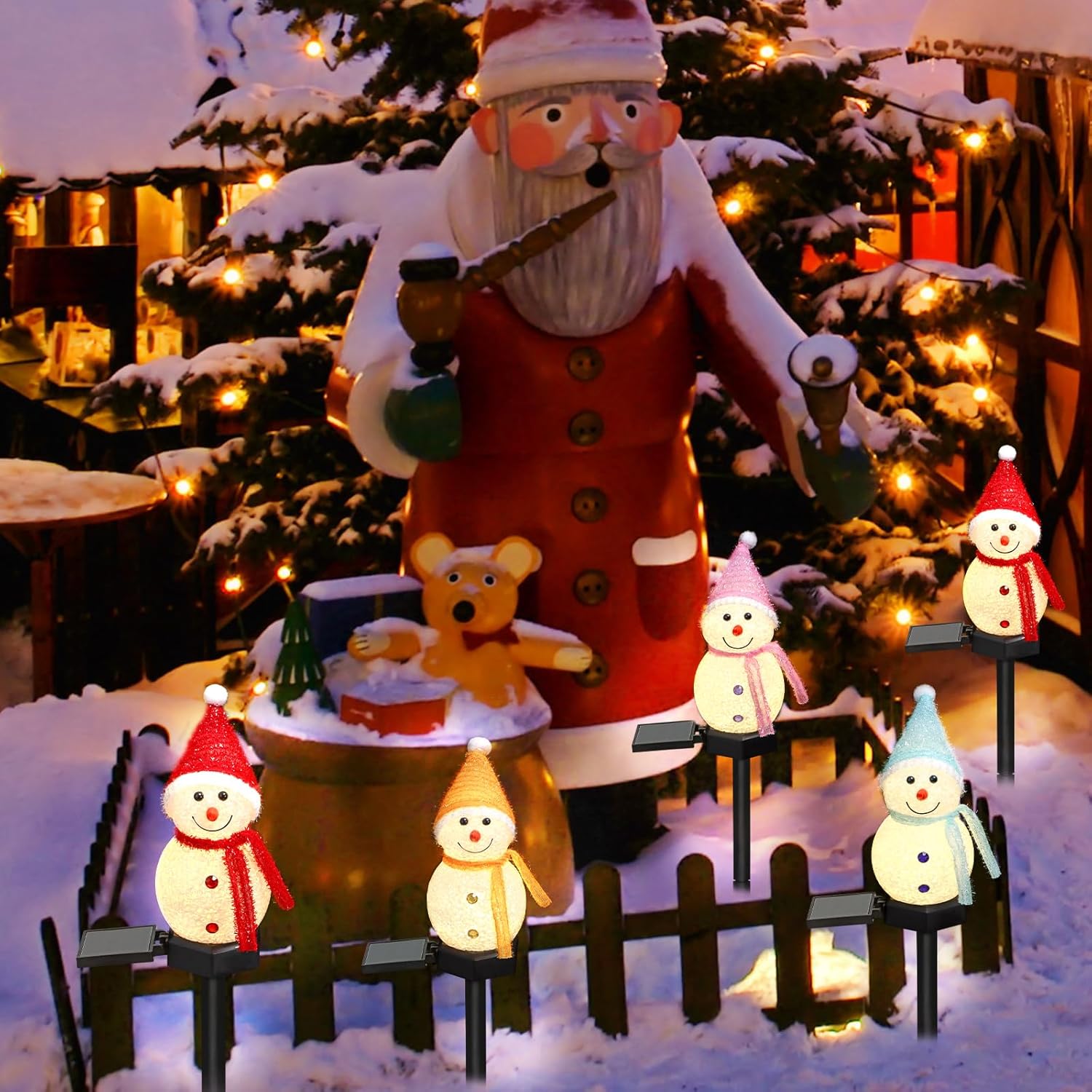 LED Snowman Solar Garden Light - Outdoor Power For Christmas Lights reseña y precio