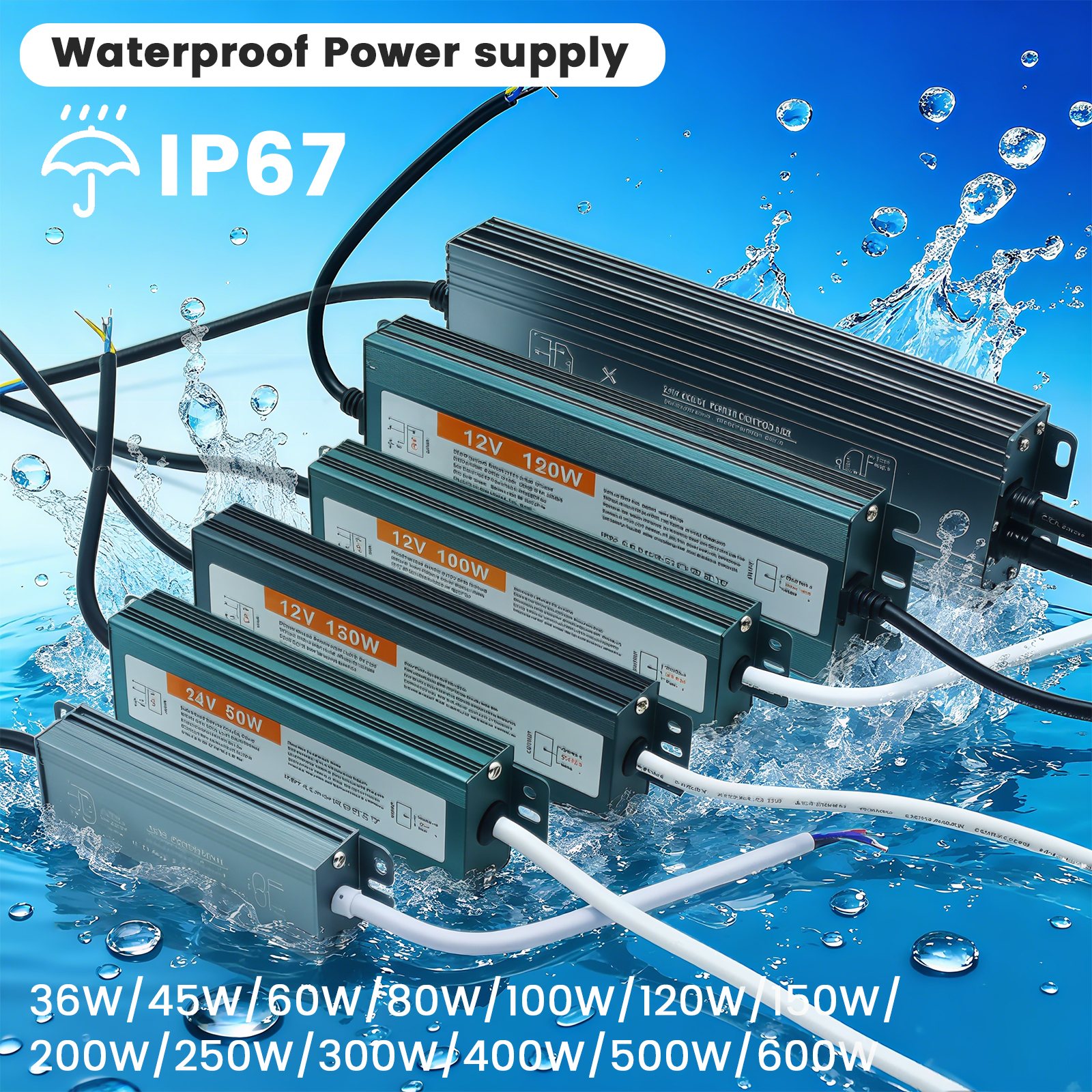 AC/DC Waterproof LED Power Sup - Outdoor Power Transformer reseña y precio