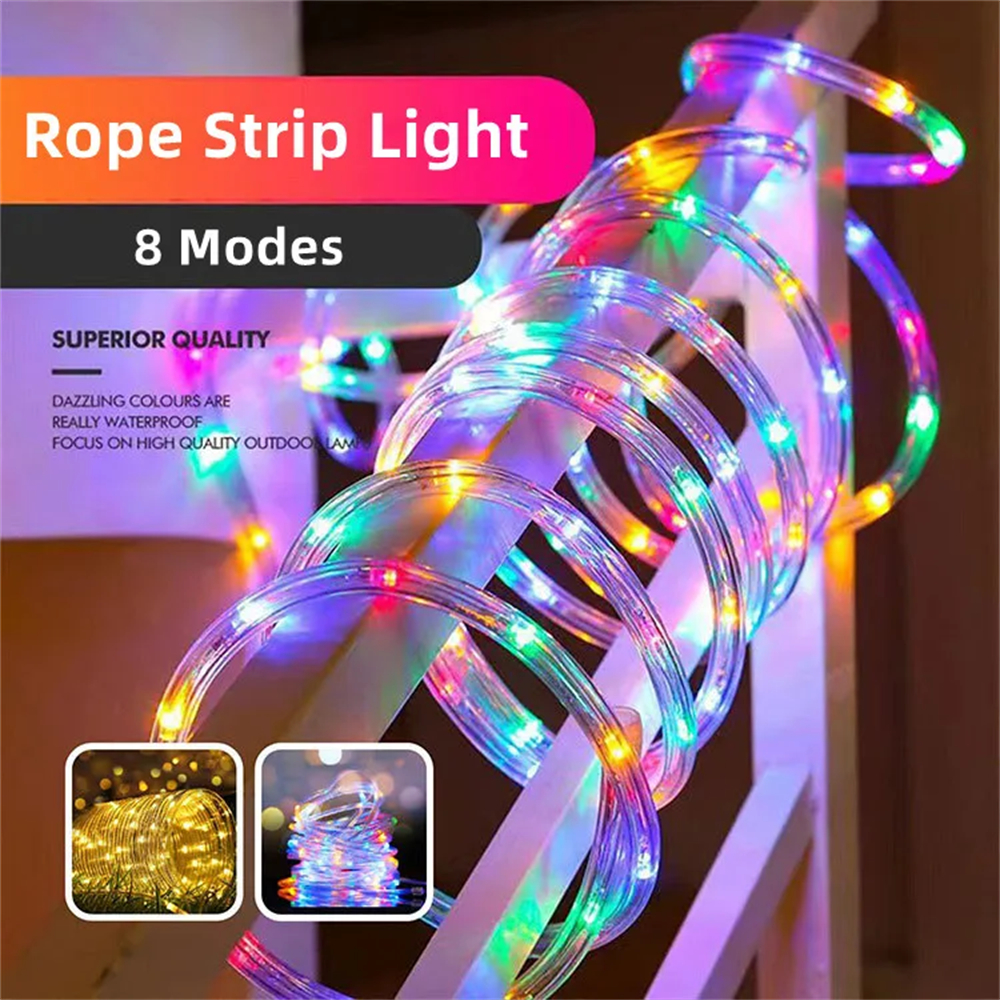 LED Solar Strip Rope Tube Fair - Outdoor Power For Christmas Lights reseña y precio