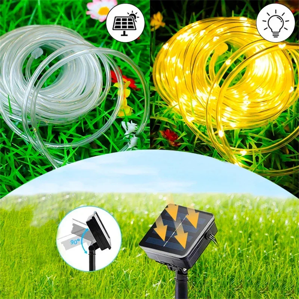 LED Solar Strip Rope Tube Fair - Outdoor Power For Christmas Lights reseña y precio