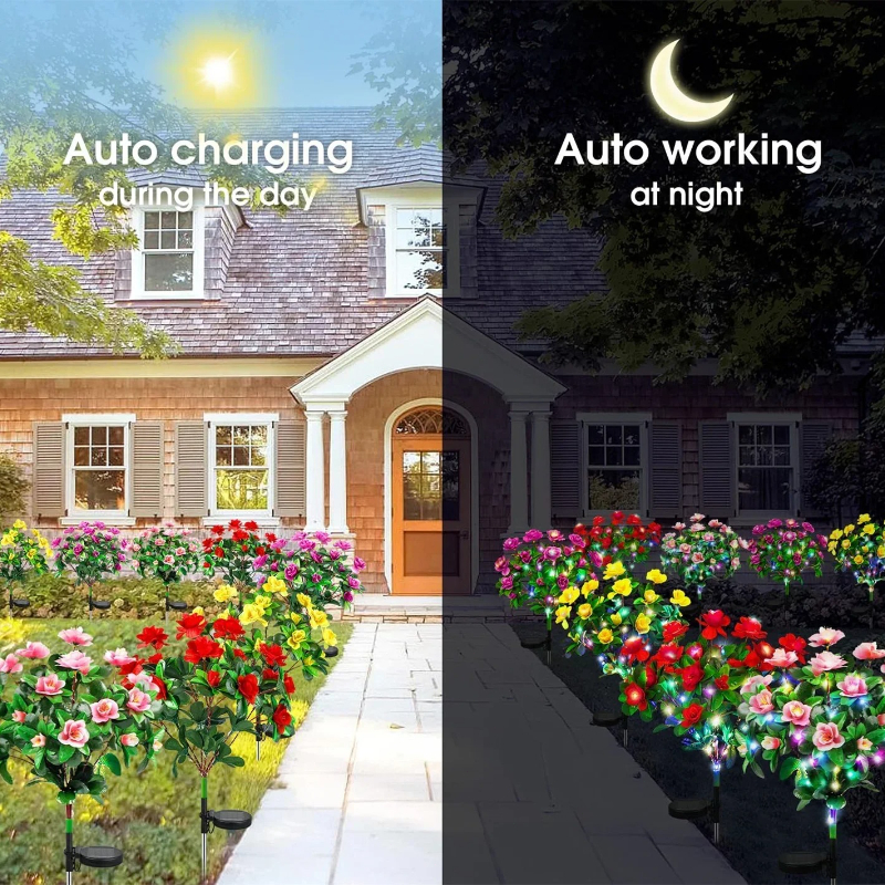 Solar‑Powered Rhododendron Flo - Outdoor Yard Power Stake reseña y precio