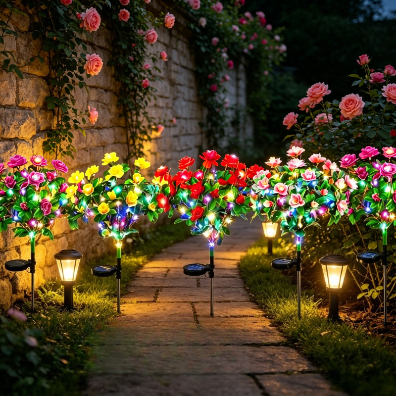 Solar‑Powered Rhododendron Flo - Outdoor Yard Power Stake reseña y precio