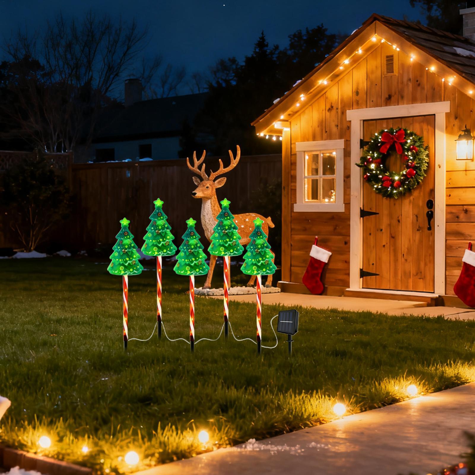 Christmas Tree Driveway Light  - Outdoor Yard Power Stake reseña y precio