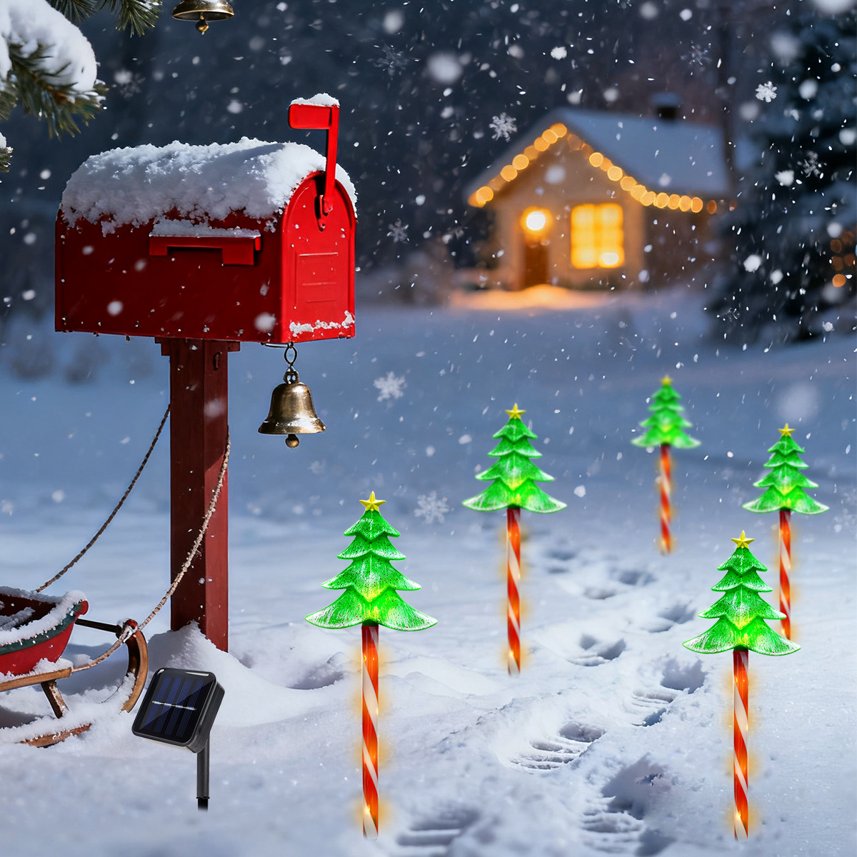 Pop 5pcs/set LED Xmas Tree Dec - Outdoor Yard Power Stake reseña y precio