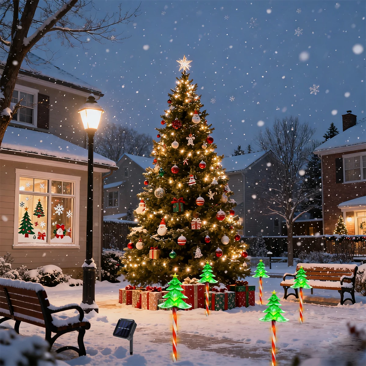 Pop 5pcs/set LED Xmas Tree Dec - Outdoor Yard Power Stake reseña y precio