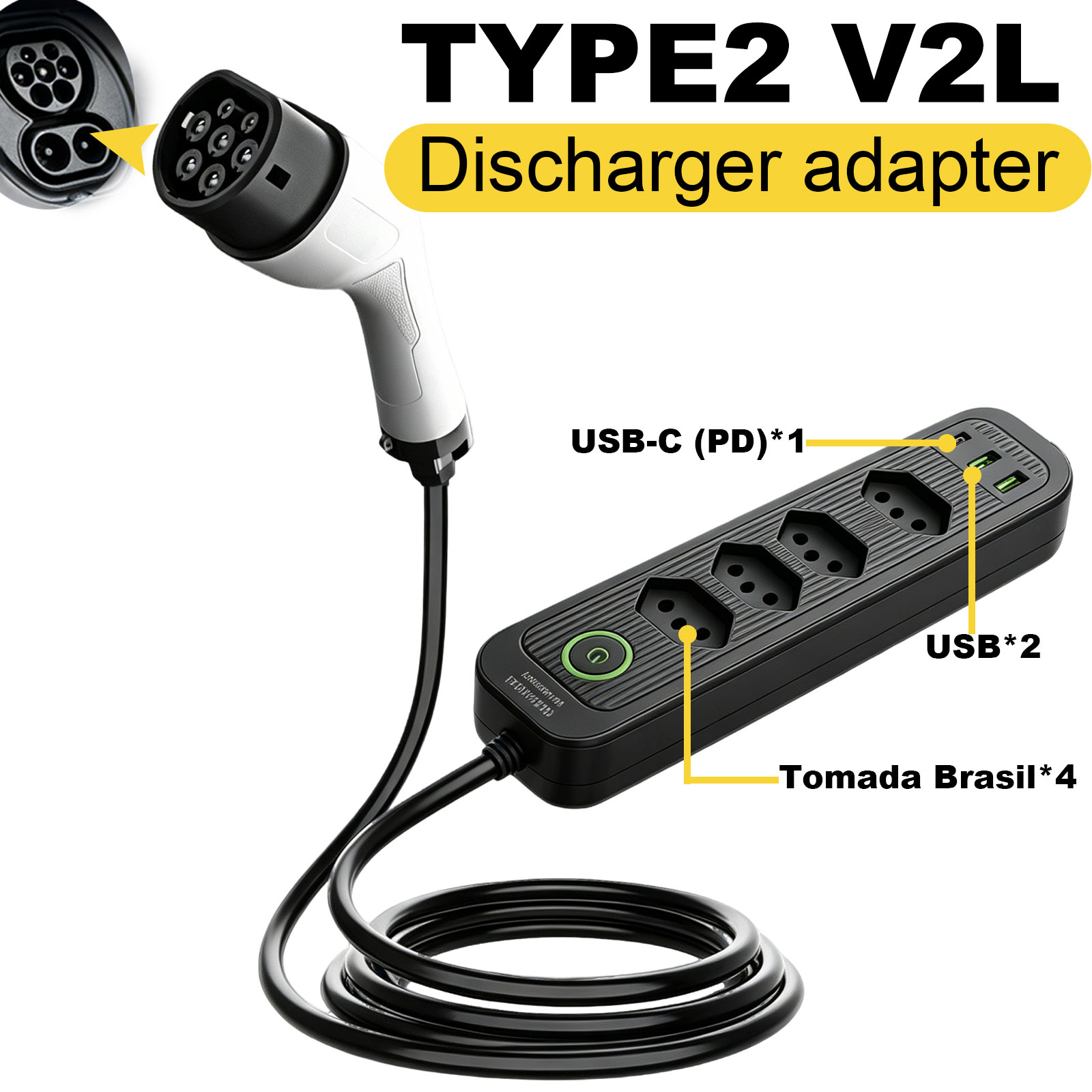 Type2 V2L Discharge Adapter 16 - Outdoor Power Usa reseña y precio