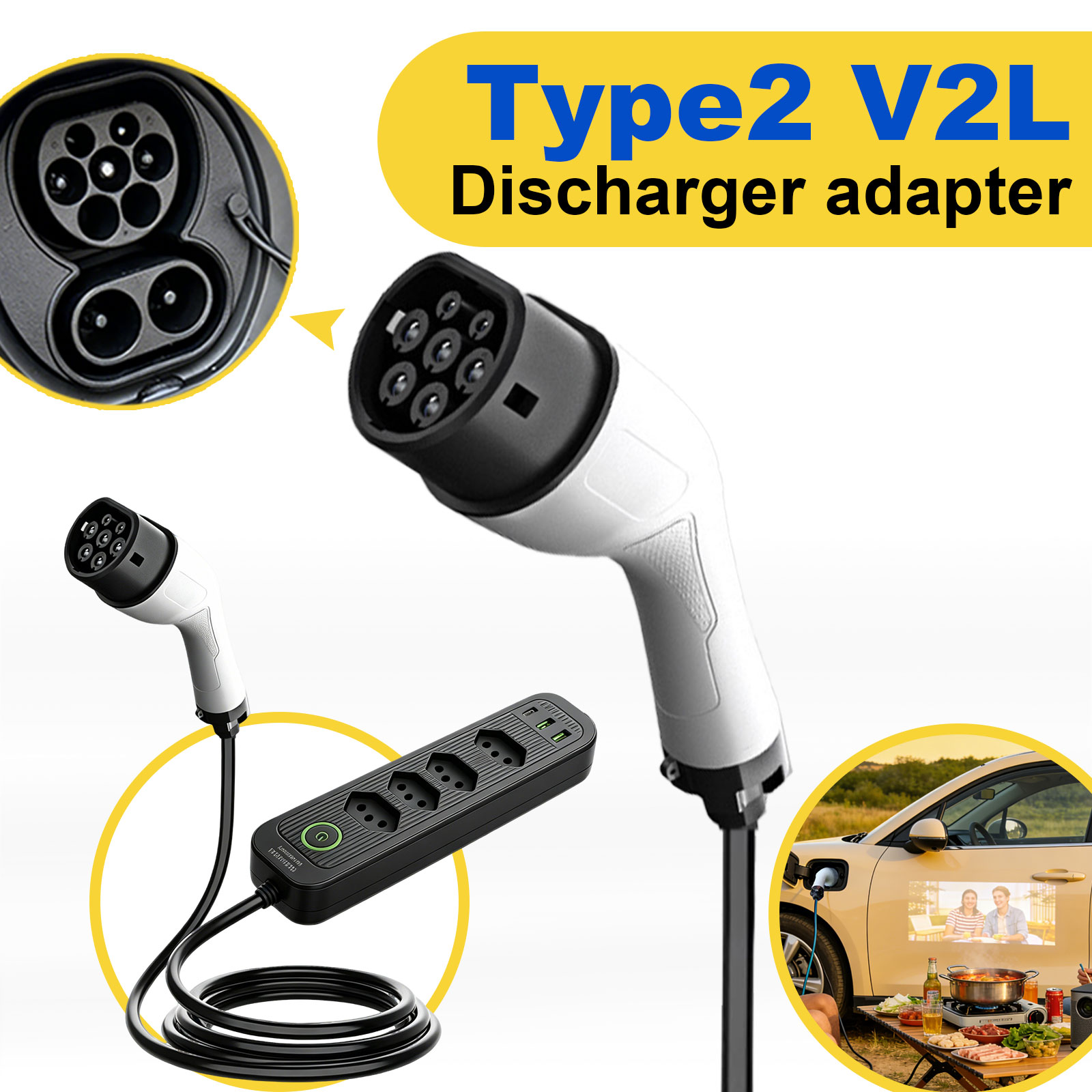 Type2 V2L Discharge Adapter 16 - Outdoor Power Usa reseña y precio