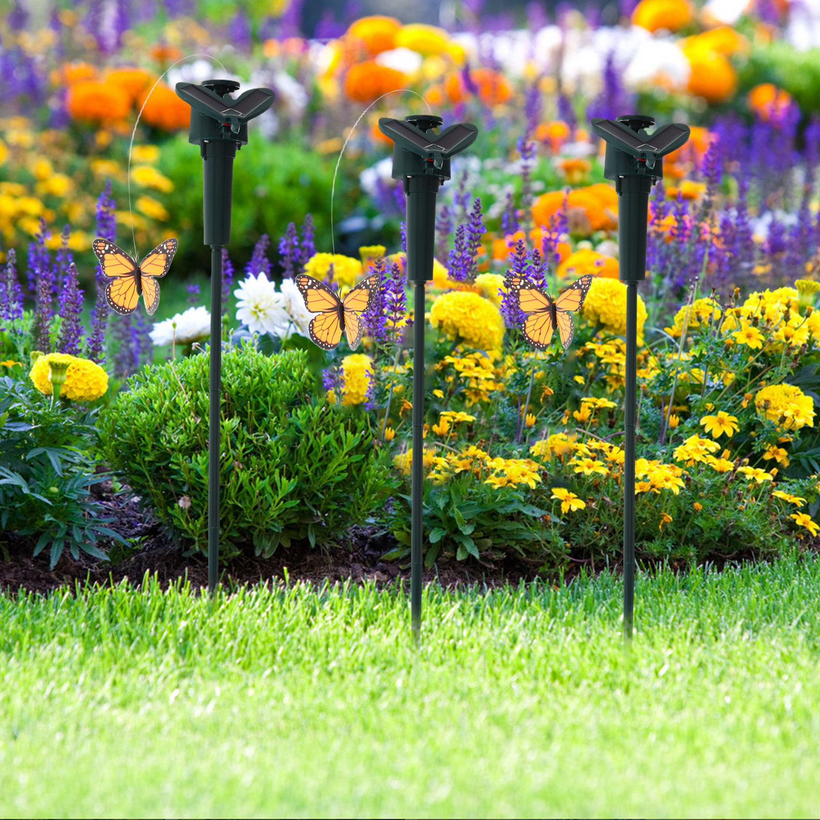 3Pcs Solar Powered Garden Stak - Outdoor Yard Power Stake reseña y precio