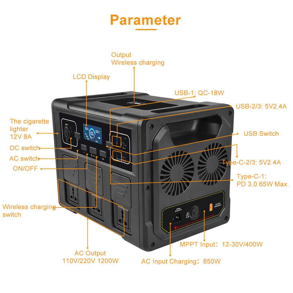 1200W Portable Solar Generator - Outdoor Power Station reseña y precio