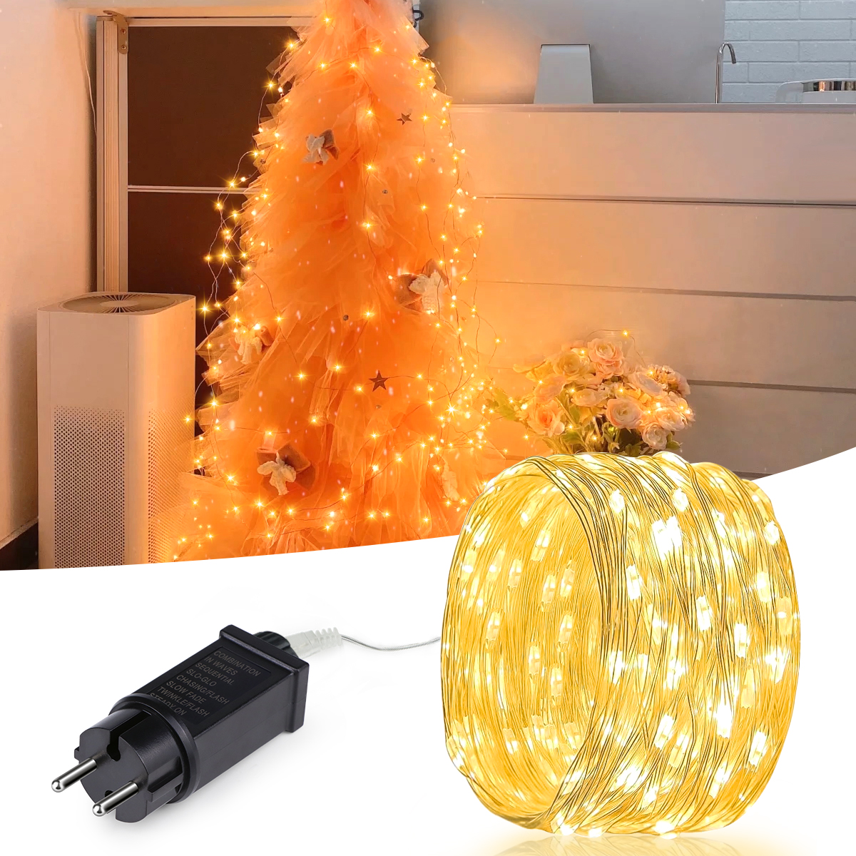 10M-100M LED String Fairy Ligh - Outdoor Power For Christmas Lights reseña y precio