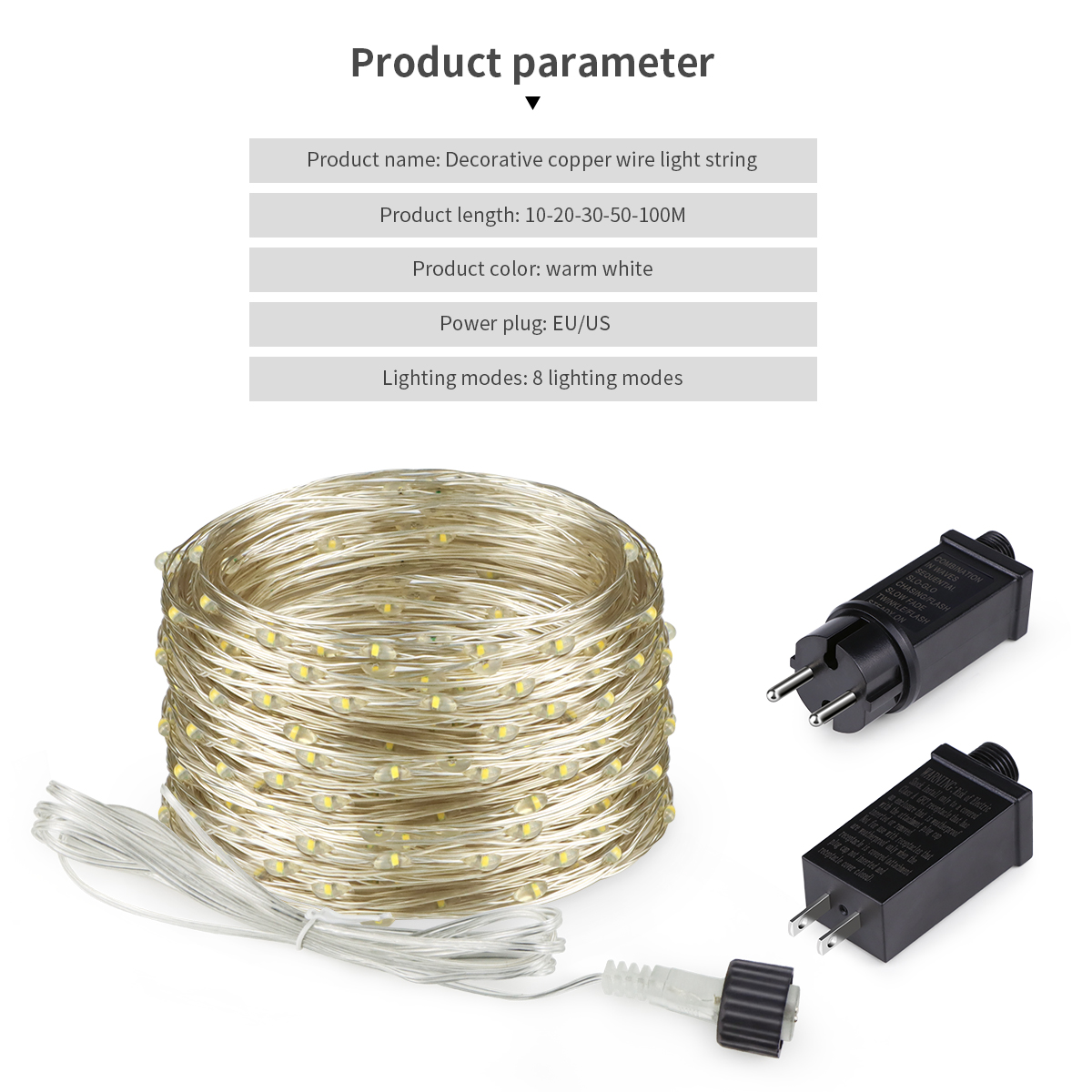 10M-100M LED String Fairy Ligh - Outdoor Power For Christmas Lights reseña y precio