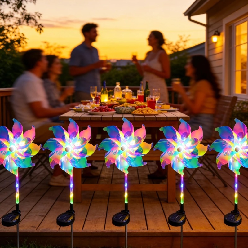 2pc New Solar Powered LED Pinw - Outdoor Yard Power Stake reseña y precio