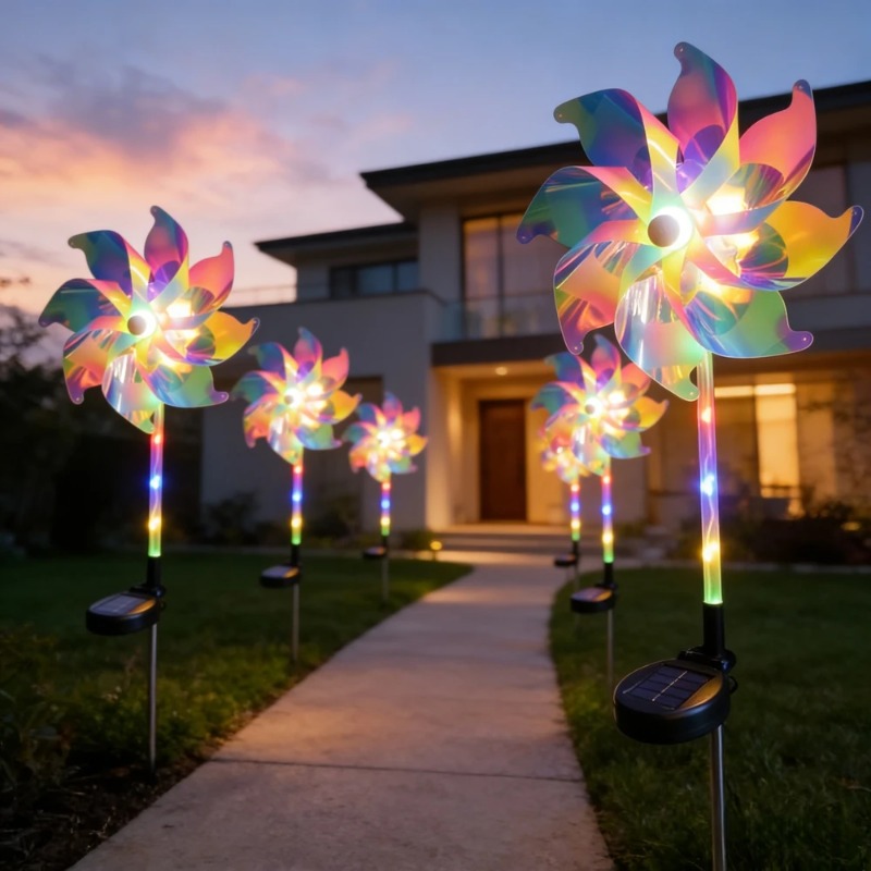 2pc New Solar Powered LED Pinw - Outdoor Yard Power Stake reseña y precio
