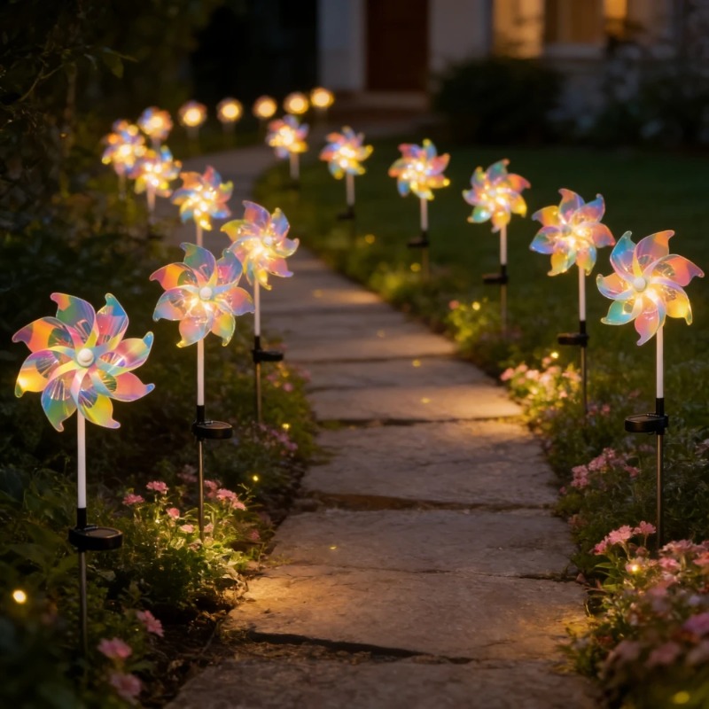 2pc New Solar Powered LED Pinw - Outdoor Yard Power Stake reseña y precio