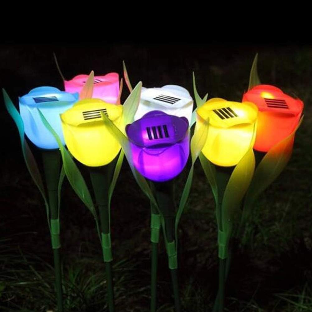1-10PCS Solar Powered Tulip Gr - Outdoor Yard Power Stake reseña y precio