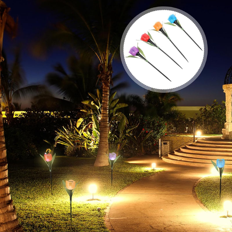 1-10PCS Solar Powered Tulip Gr - Outdoor Yard Power Stake reseña y precio