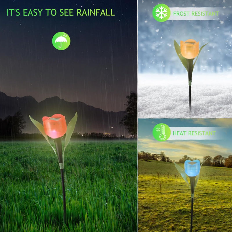 1-10PCS Solar Powered Tulip Gr - Outdoor Yard Power Stake reseña y precio
