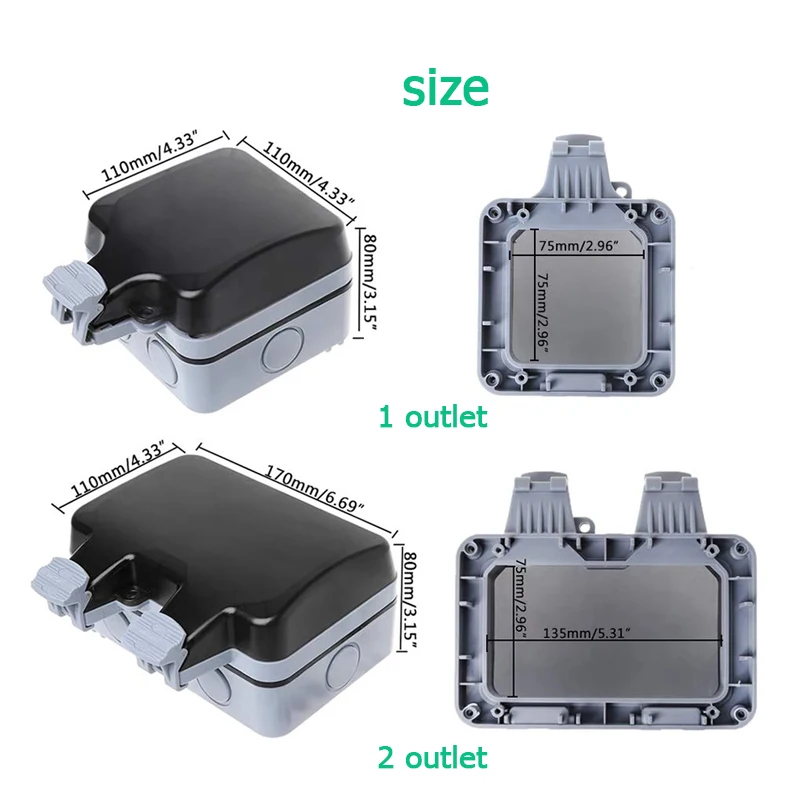 EU KR Outdoor Wall Waterproof  - Outdoor Power Inlet Box reseña y precio