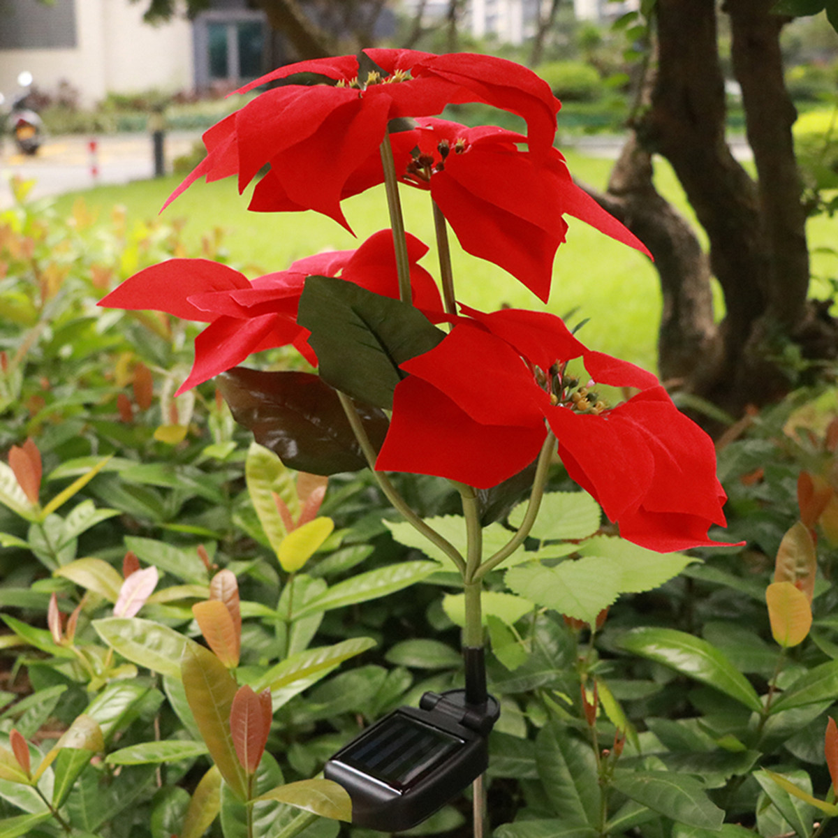 Solar Powered Fake Flower Ligh - Outdoor Yard Power Stake reseña y precio