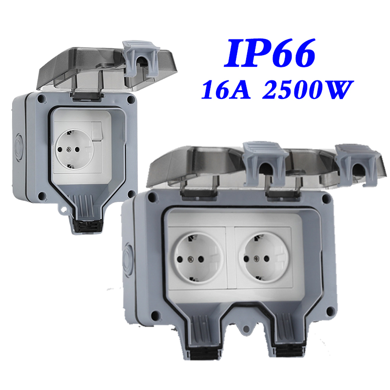16A EU KR Outdoor Wall Waterpr - Outdoor Power Inlet Box reseña y precio