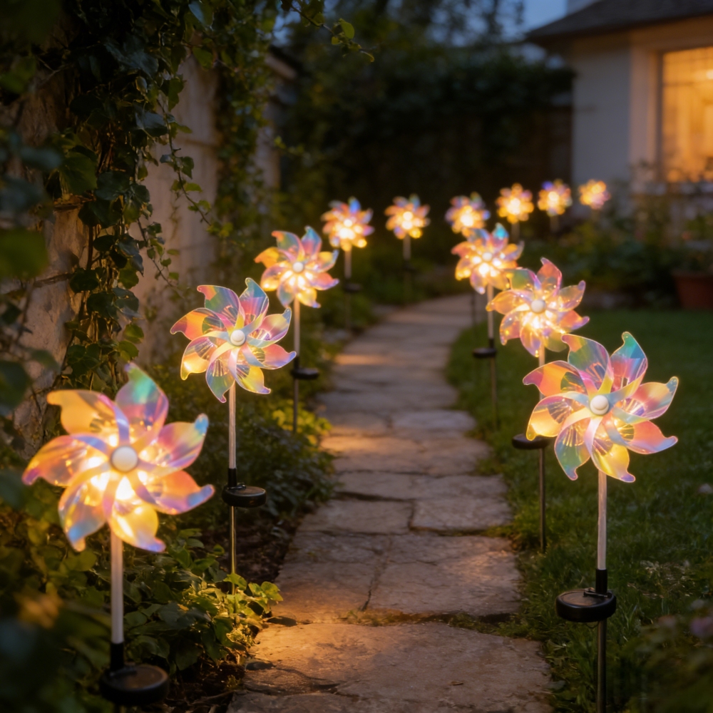 2PCS Colorful Solar Powered Wi - Outdoor Yard Power Stake reseña y precio