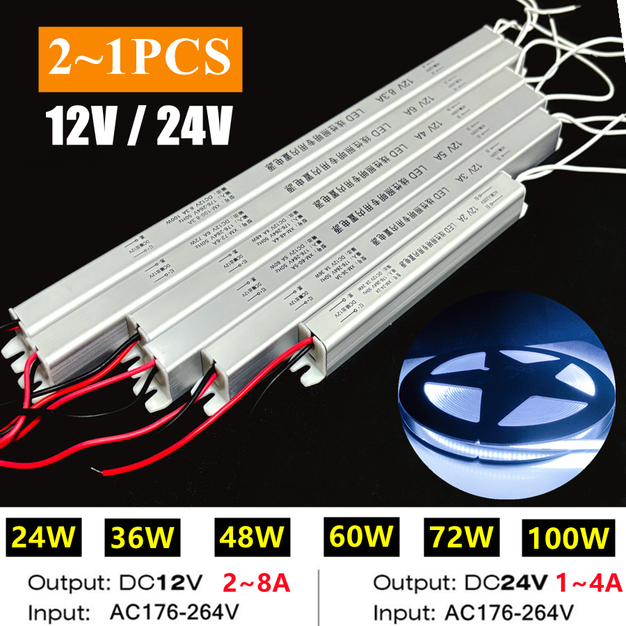 2~1PCS 12V 24V Strip Power Sup - Outdoor Power Transformer reseña y precio