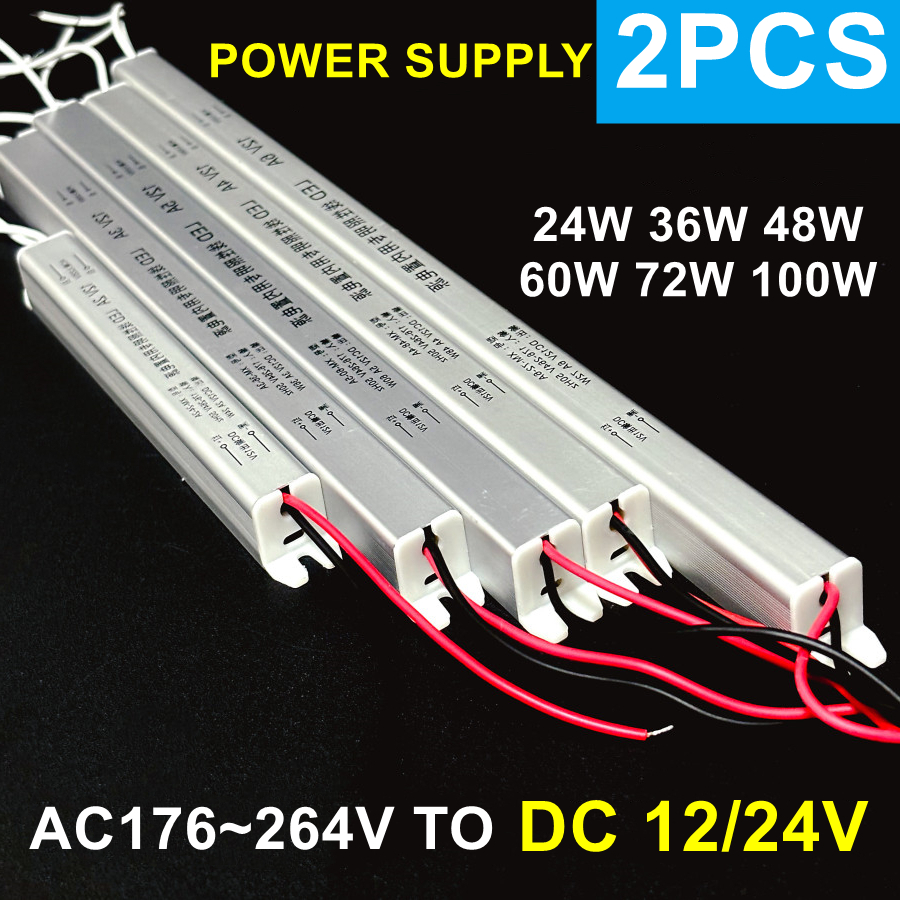 2~1PCS 12V 24V Strip Power Sup - Outdoor Power Transformer reseña y precio
