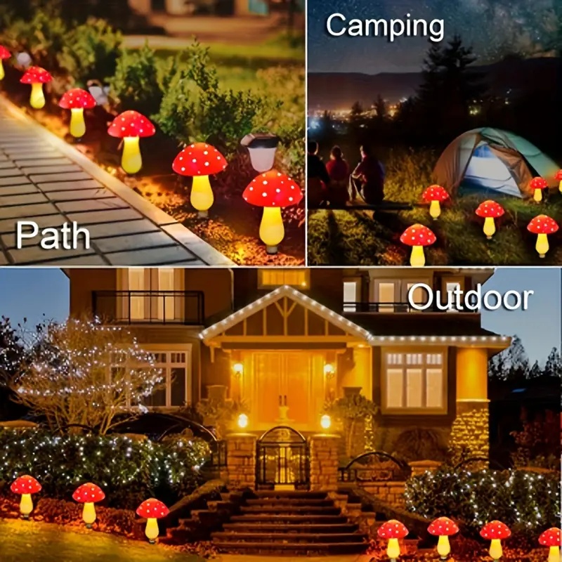 Solar-Powered LED Mushroom Lig - Outdoor Power For Christmas Lights reseña y precio