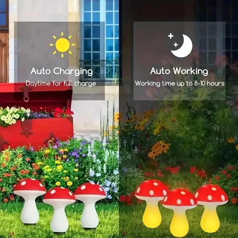 Solar-Powered LED Mushroom Lig - Outdoor Power For Christmas Lights reseña y precio