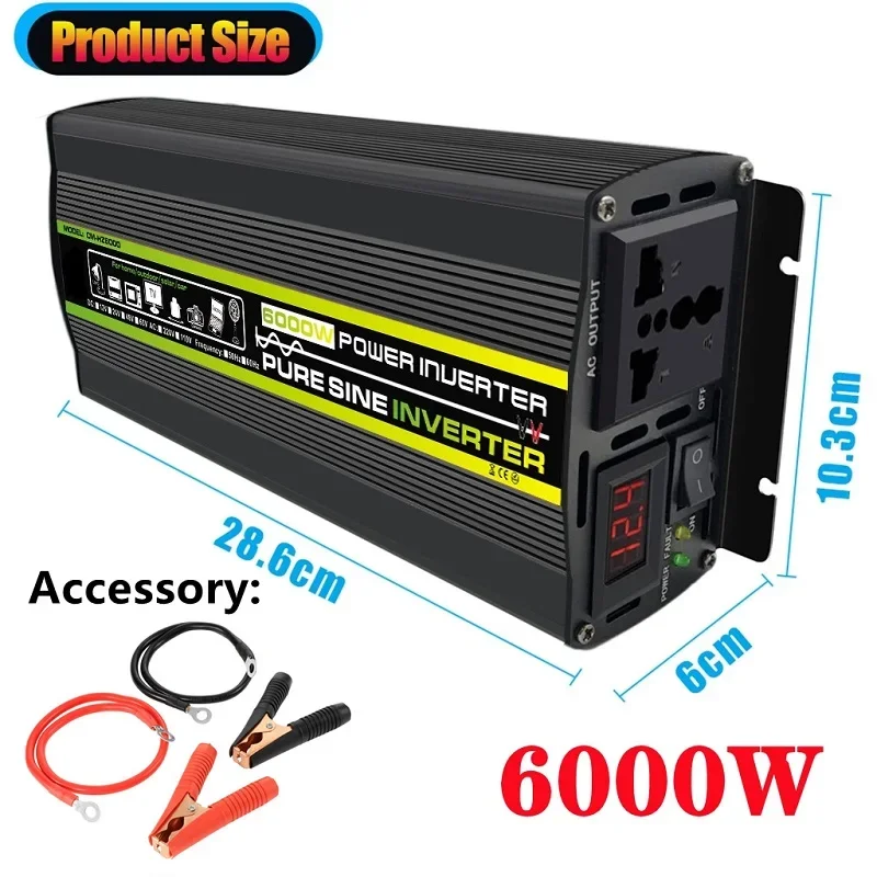 6000W DC12/24V to AC 220V Pure - Outdoor Power Transformer reseña y precio