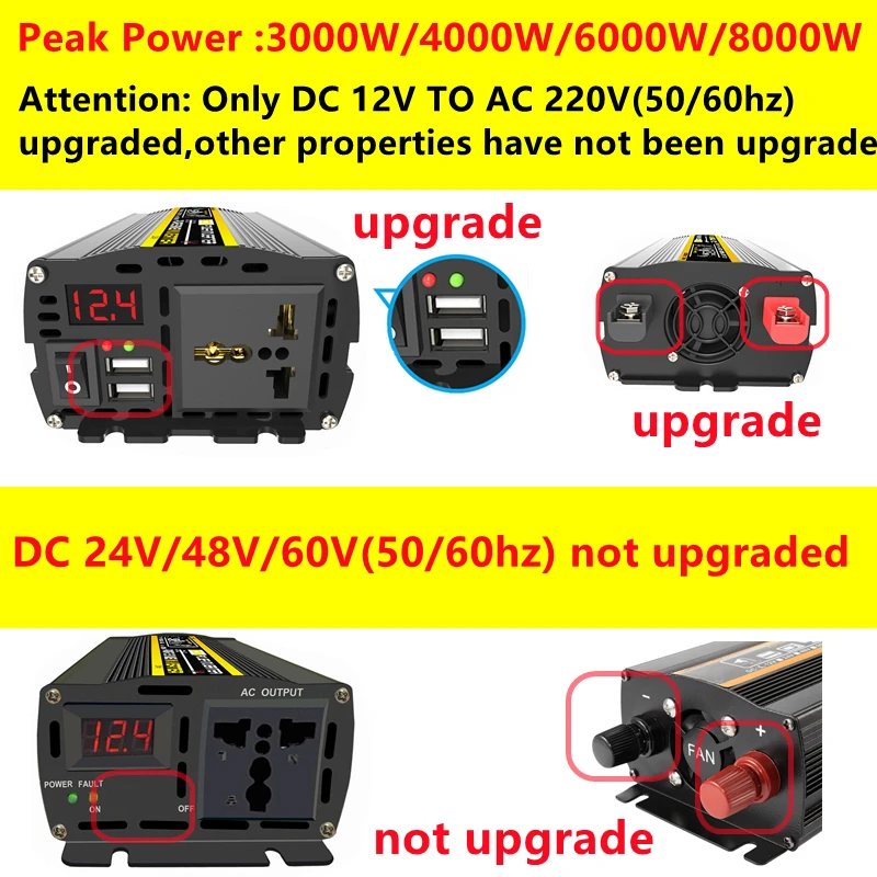 6000W DC12/24V to AC 220V Pure - Outdoor Power Transformer reseña y precio