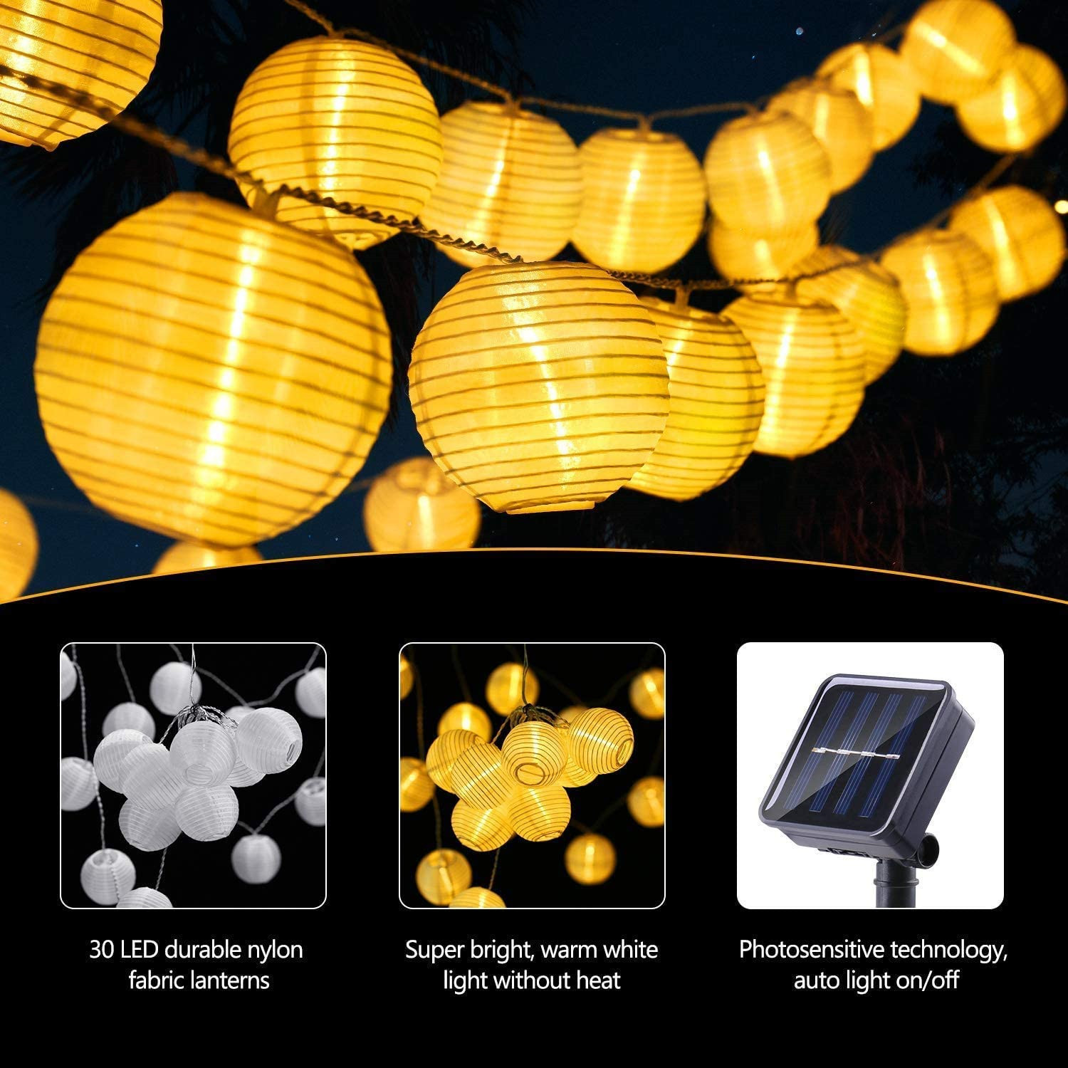 LED Solar Lantern String Light - Outdoor Power For Christmas Lights reseña y precio